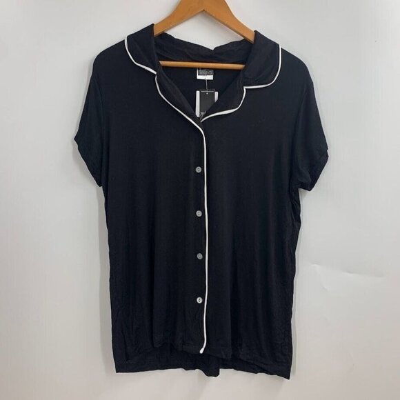 Felina Women's Button Up Short Sleeve Cotton‎ Sleep Shirt Size M NWT - Picture 1 of 14